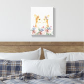 かわいいカップルうさぎ花森の保育園の装飾 キャンバスプリント (インサイチュ (寝室))
