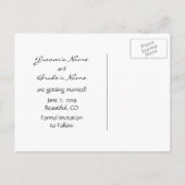 かわいいカップルがデート結婚の告知を保存 案内ポストカード (裏面)