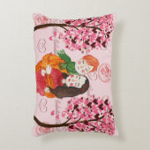 かわいいカップルとハートの木でバレンタイン枕 アクセントクッション (正面(垂直))