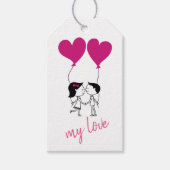 かわいいカップルとハートバルーンID1083 ギフトタグ (正面)