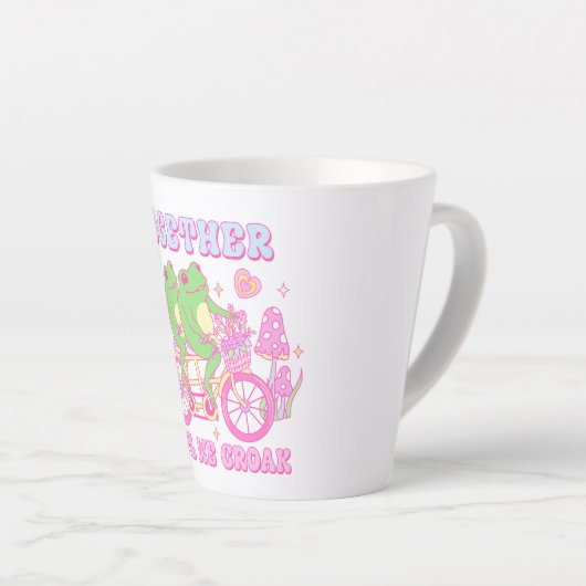 かわいいカップルのカエル – 一緒に我々が鳴くまで カフェラテマグ (右アングル)