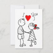 かわいいカップルのカード名前をカスタムする文字 – 私はあなたを愛 (裏面)
