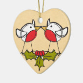 かわいいカップルのクリスマスの飾り セラミックオーナメント (左)