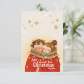 かわいいカップルのクリスマスカード 招待状 (スタンド正面)