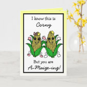 かわいいカップルのコーンパン・フレロマ  , カード (黄色い花)