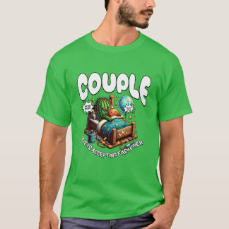 かわいいカップルのサボテンと風船のモチベーションの愛GIF Tシャツ
