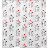 かわいいカップルのシャワーカーテン シャワーカーテン (正面)