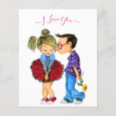 かわいいカップルのチラシと文字- I Love You チラシ (裏面)