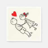かわいいカップルのナプキン スタンダードカクテルナプキン (正面)