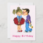 かわいいカップルのハッピーバースデーカード (裏面)