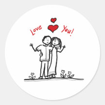 かわいいカップルのハートとこんにちはの挨