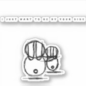 かわいいカップルのバニービニールのシール シール (正面)