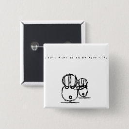 かわいいカップルのバニーボタン |お客様の側に 缶バッジ