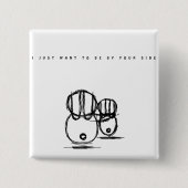 かわいいカップルのバニーボタン |お客様の側に 缶バッジ (正面)