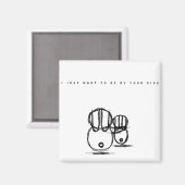 かわいいカップルのバニーマグネット |お客様の側に マグネット (正面/裏面)