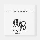 かわいいカップルのバニーマグネット |お客様の側に マグネット (正面)