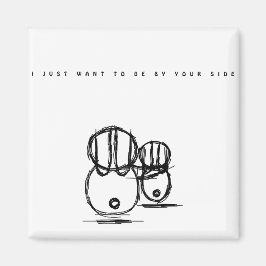 かわいいカップルのバニーマグネット |お客様の側に マグネット