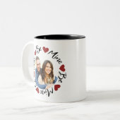 かわいいカップルのバレンタインデー私の写真 ツートーンマグカップ (正面左)