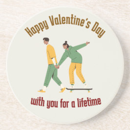 かわいいカップルのバレンタインデー コースター