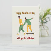かわいいカップルのバレンタインデー シーズンカード (スタンド正面)