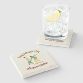 かわいいカップルのバレンタインデー ストーンコースター (横)