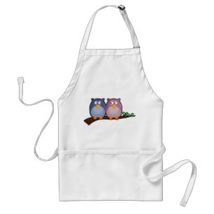 かわいいカップルのフクロウのエプロン スタンダードエプロン