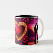 かわいいカップルのマグカップ ツートーンマグカップ (正面右)