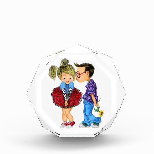 かわいいカップルの写真あなたの愛の贈り物をブロック フォトブロック (正面)