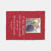 かわいいカップルの写真すべてを始めた引用文 フリースブランケット (正面(横))