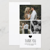 かわいいカップルの写真|ありがとうございま結婚すタイポグラフィ サンキューカード (正面/裏面)