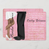 かわいいカップルの婚約かブライダルシャワーの招待状 招待状 (正面/裏面)