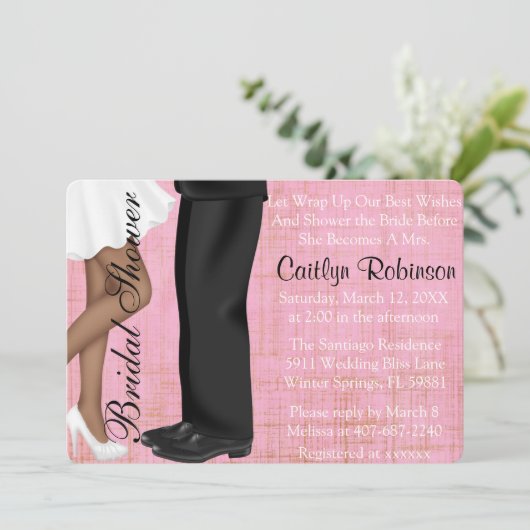 かわいいカップルの婚約かブライダルシャワーの招待状 招待状 (スタンド正面)