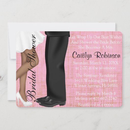 かわいいカップルの婚約かブライダルシャワーの招待状 招待状 (正面)