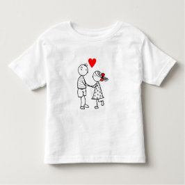 かわいいカップルの幼児Tシャツ トドラーTシャツ