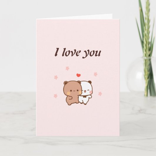 かわいいカップルの漫画 カード (正面)