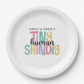 かわいいカップルの赤ちゃんシャワー、小さな人間しんちゃん ペーパープレート (正面)