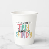 かわいいカップルの赤ちゃんシャワー、小さな人間しんちゃん 紙コップ (正面)
