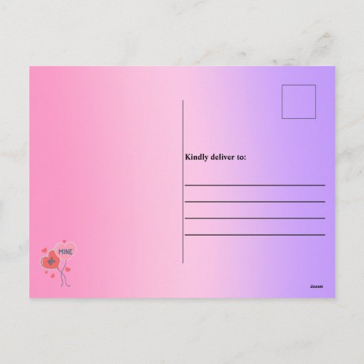 かわいいカップルは私のバレンタインデー シーズンポストカード (裏面)