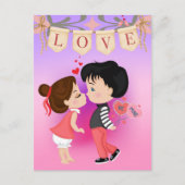 かわいいカップルは私のバレンタインデー シーズンポストカード (正面)