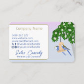 かわいいカップルよくはしゃぐのパロットバナーカウンセラー 名刺 (裏面)