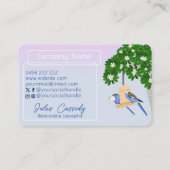 かわいいカップルよくはしゃぐのパロットフレームカウンセラー 名刺 (裏面)