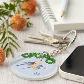 かわいいカップルよくはしゃぐのRosellasモノグラム キーホルダー (正面右)