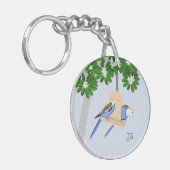 かわいいカップルよくはしゃぐのRosellasモノグラム キーホルダー (正面左)