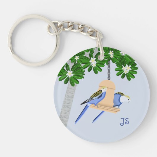 かわいいカップルよくはしゃぐのRosellasモノグラム キーホルダー (正面)