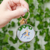 かわいいカップルよくはしゃぐのRosellas名前を追加 キーホルダー (手)