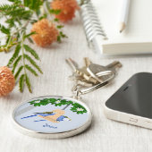 かわいいカップルよくはしゃぐのRosellas名前を追加 キーホルダー (側面)