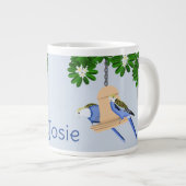 かわいいカップルよくはしゃぐのRosellas名前を追加 ジャンボコーヒーマグカップ (正面右)