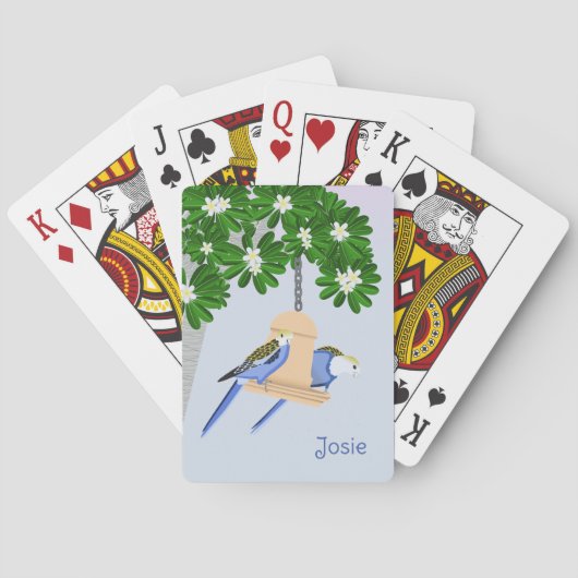かわいいカップルよくはしゃぐのRosellas名前を追加 トランプ (裏面)