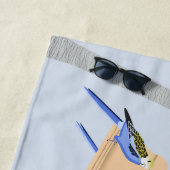 かわいいカップルよくはしゃぐのRosellas名前を追加 ビーチタオル (インサイチュ)