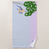 かわいいカップルよくはしゃぐのRosellas名前を追加 ビーチタオル (正面)